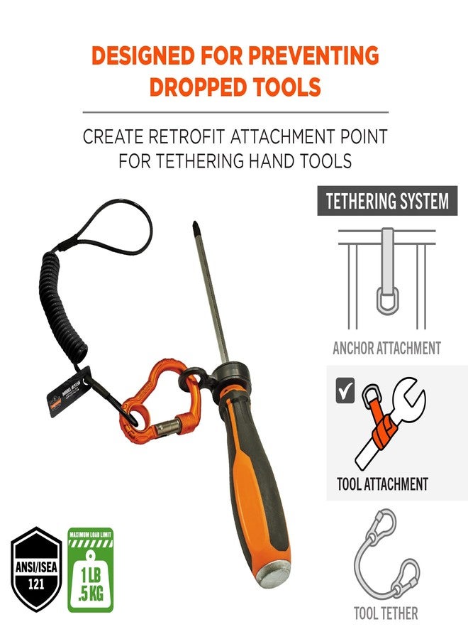 Ergodyne Hand Tool Tethering Kit for Screwdrivers & Hex Key Wrenches, Includes 4 Tool Attachment Slips & 1 Tool Lanyard, Weight Capacity 1 lb, Ergodyne Squids 3194 - Image 2