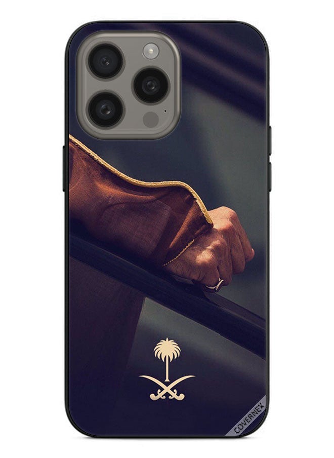 Covernex Protective Case Cover For Apple iPhone 15 Pro Hand & Saudi Arabia National Sign  - Image 1