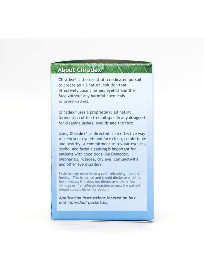 Cliradex Towelettes - Natural Face, Eyelash & Eyelid Cleanser - Wipes for Demodex, Blepharitis, Mgd and Red Irritated Eye Lid - Tea Tree Oil Extract. - pzsku/ZC3AF070654F09017AD83Z/45/_/1736426810/30d3c544-67fd-478d-ac1a-b5dbc53d6c27