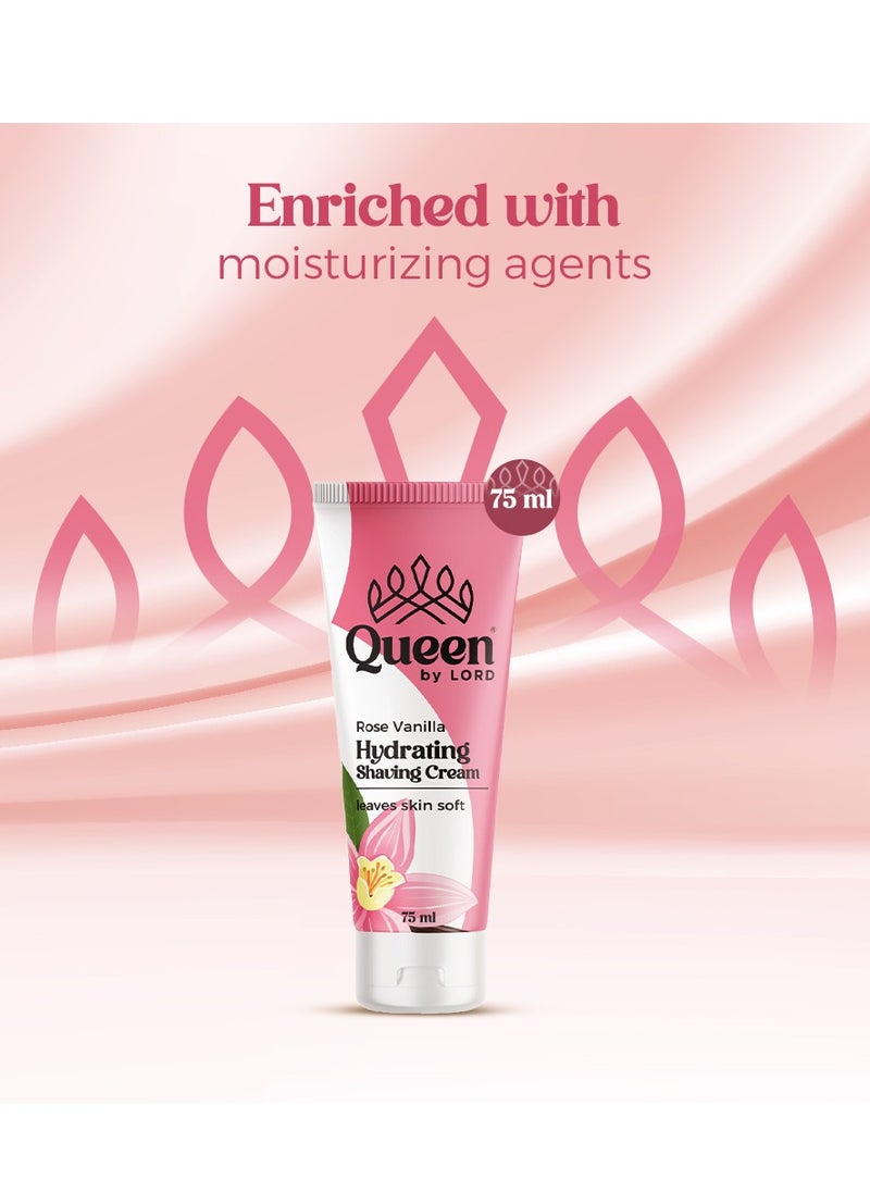 Queen By Lord Shaving Cream With Rose Vanilla Scent (Travel Size) 75ml