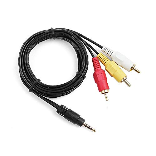MaxLLTo 5ft Long Mini 3.5mm 4-din AV Plug Male to 3 RCA AV Male A/V TV Audio Video Cable Cord Lead for Sony Handycam Camcorder DCR-TRV240 DCR-TRV140 DCR-TRV130 DCR-TRV120 e - Image 1