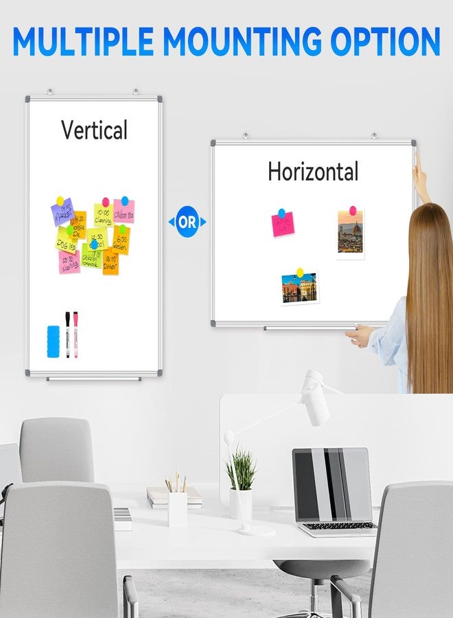 4 THOUGHT Magnetic Whiteboard 45 x 60 cm A2 White Board for Wall with 2 Markers Pens 8 Magnets and 1 Eraser Back to School Whiteboards Dry Erase Board for Home Kitchen Office 450mm x 600mm - Image 5