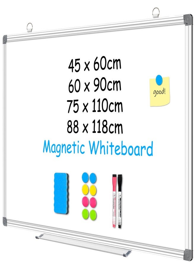 4 THOUGHT Magnetic Whiteboard 45 x 60 cm A2 White Board for Wall with 2 Markers Pens 8 Magnets and 1 Eraser Back to School Whiteboards Dry Erase Board for Home Kitchen Office 450mm x 600mm - Image 1
