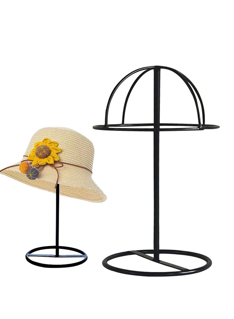 Wig Stand Holder,Hat Racks,Hat Display Stand,12 inch Stable Sturdy Wig Head Holder, Freestanding Durable Hat Holder Storage Stand, Metal Hat Cap Rack Wigs Holder  (black) - Image 1