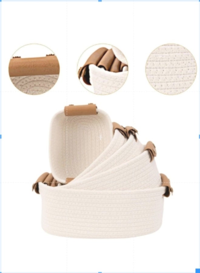 أنمي مجموعة فاخرة من 5 سلال تخزين من الحبال القطنية - متينة، قابلة للطي، متعددة المقاسات لتنظيم المنزل | ديكور حضانة، غرفة نوم، أرفف | جودة راقية وسعر مميز