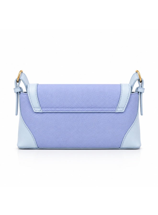 Elegant women's leather shoulder bag with a gold metal clasp - Image 4