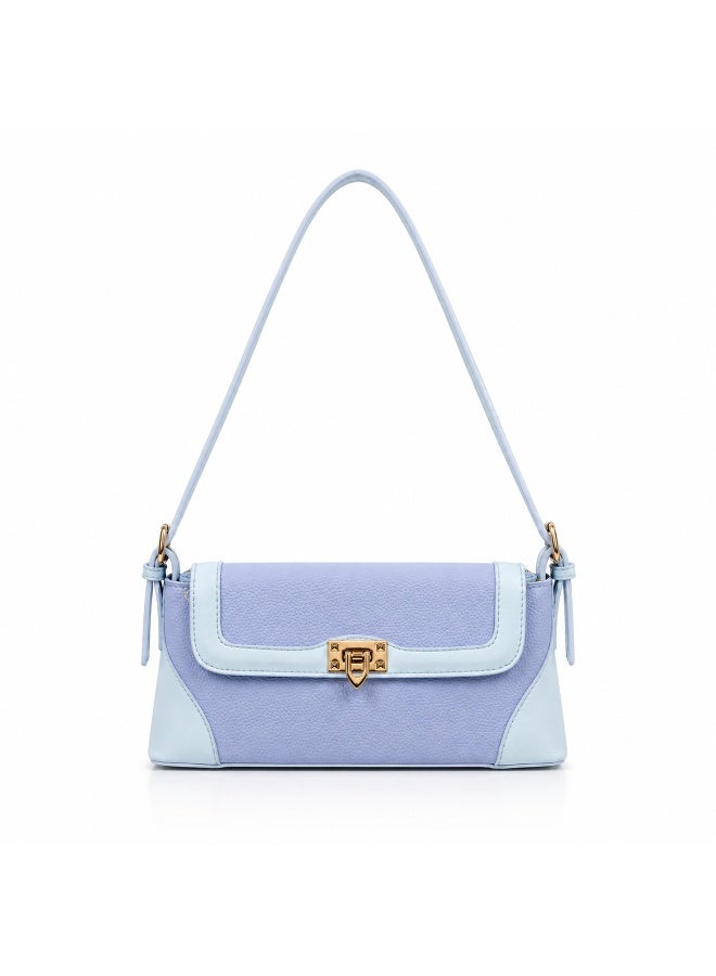 Elegant women's leather shoulder bag with a gold metal clasp - Image 3