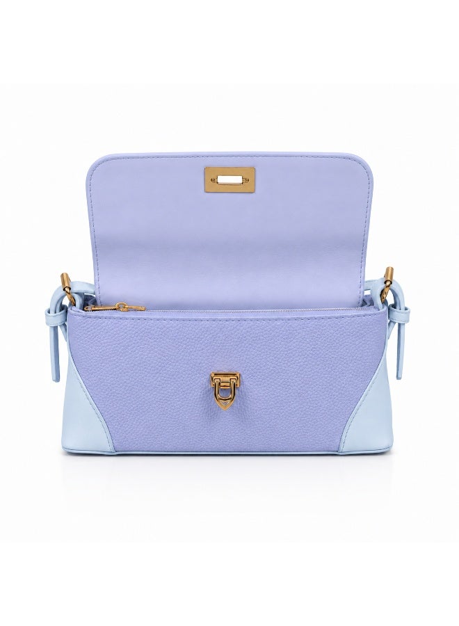 Elegant women's leather shoulder bag with a gold metal clasp - Image 5