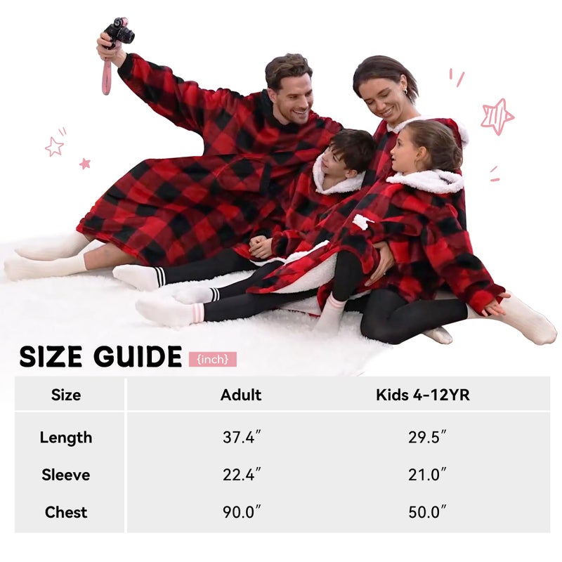 Zando Zando Men Blanket Hoodie Comfy Sherpa Long Blanket Hoodie Oversized Sweater Blanket for Men Warm and Cozy Big Pocket Blanket Hoodies Thick Fleece Sweatshirt Blanket for Adult Gifts Oversize Gray - Image 5