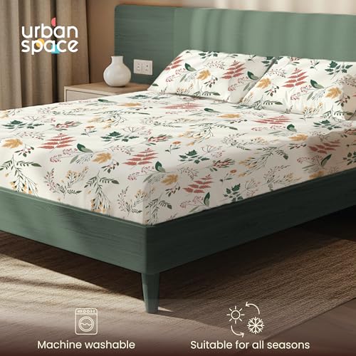 Urban Space Printed Bedsheet for Double Bed with 2 Pillow Covers, Glaced Cotton Microfiber Queen Size Bedsheet, Soft-Breathable Wrinkel Free Bedsheet (90 x 100 Inches - Fall Season) - Image 4