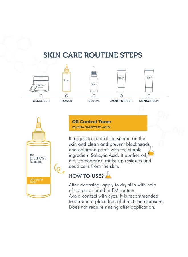 the purest solutions The Purest Solutions Oil Control Toner (2% BHA Salicylic Acid) - Oily, Pore Balancing Toner for Acne & Scarred Skin - Blackhead Targeted Formula - Vegan | Cruelty Free | Eco Friendly (6.76 fl. oz)  - Image 4