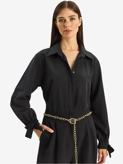 Bianco Lucci LUCCI Button-Up Relaxed Fit Cotton-Polyester Shirt