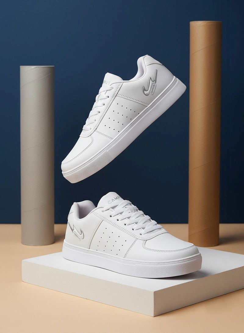 CAMPUS Women’s White Timeless Basic Sneakers – Sleek Everyday Design Shoes with Durable Outsole - Image 1