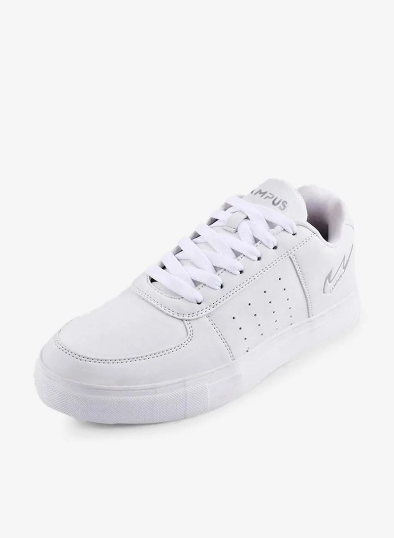 Campus Women’s White Timeless Basic Sneakers – Sleek Everyday Design Shoes with Durable Outsole