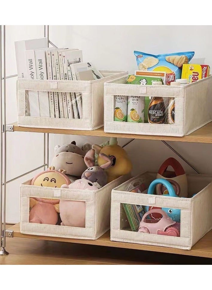 2 Pieces Foldable Closet Storage Organizer Washable Closet Storage Box with Carrying Handles Cube Storage Bin for Clothes Wardrobe Home Bedroom Office - Image 1