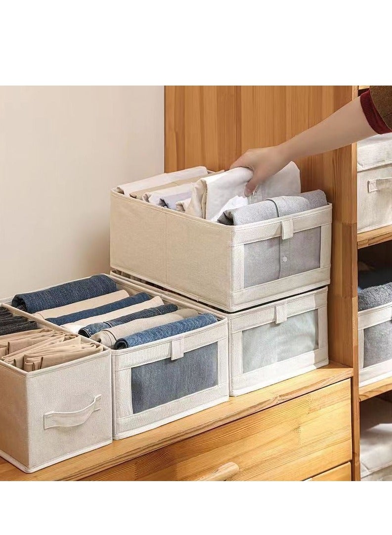 2 Pieces Foldable Closet Storage Organizer Washable Closet Storage Box with Carrying Handles Cube Storage Bin for Clothes Wardrobe Home Bedroom Office - Image 3