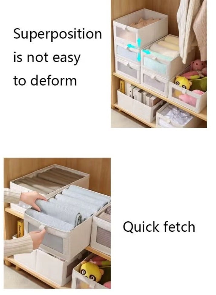 2 Pieces Foldable Closet Storage Organizer Washable Closet Storage Box with Carrying Handles Cube Storage Bin for Clothes Wardrobe Home Bedroom Office - Image 4