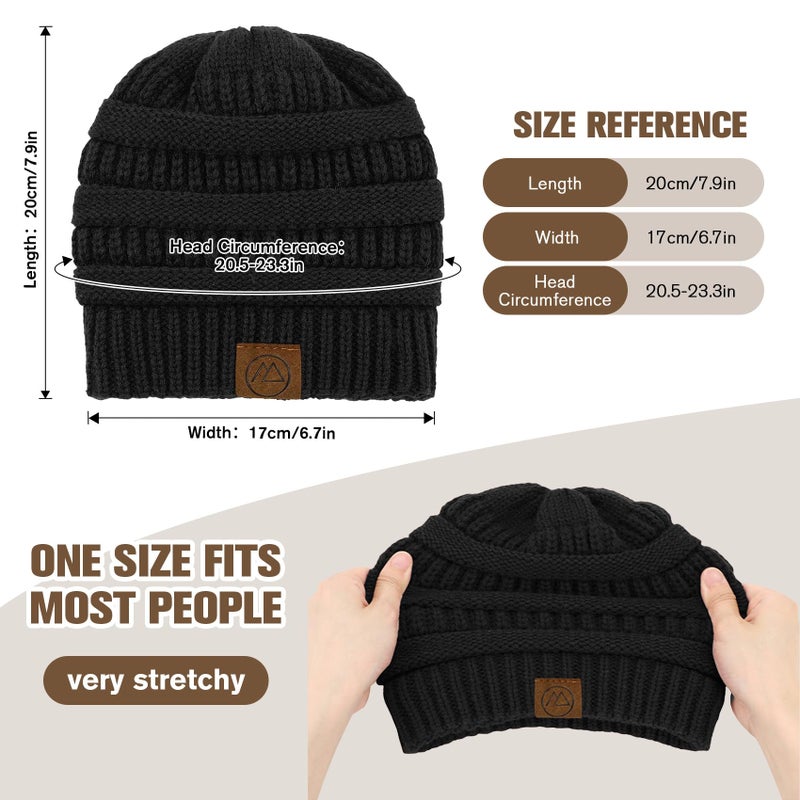 Durio Satin Lined Beanie for Women - Unisex Slouchy Beanie Fashionable Oversized Cable Knit Hat Skull Cap - Image 3