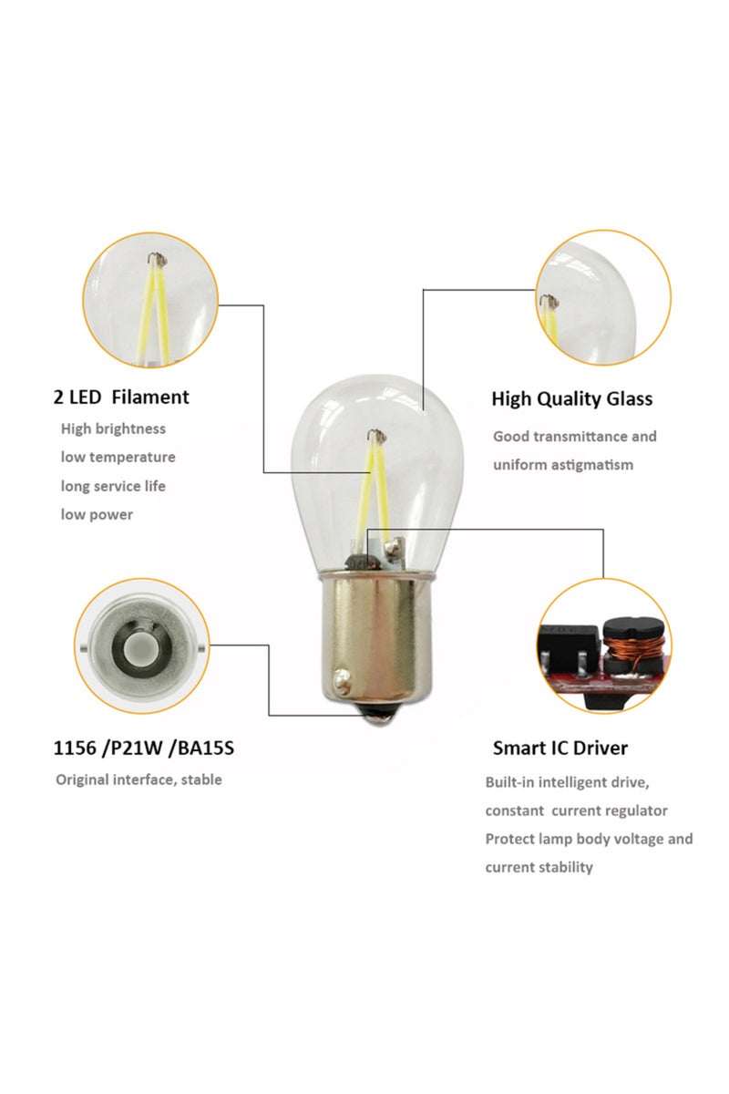 erorex 6000K 1157 BAY15D white 1pcs 1157 BAY15D led brake Lights bulb super bright p21/5w led car bulbs aut - Image 2