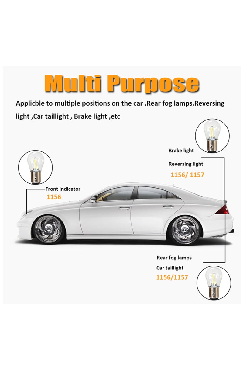 erorex 6000K 1157 BAY15D white 1pcs 1157 BAY15D led brake Lights bulb super bright p21/5w led car bulbs aut - Image 5