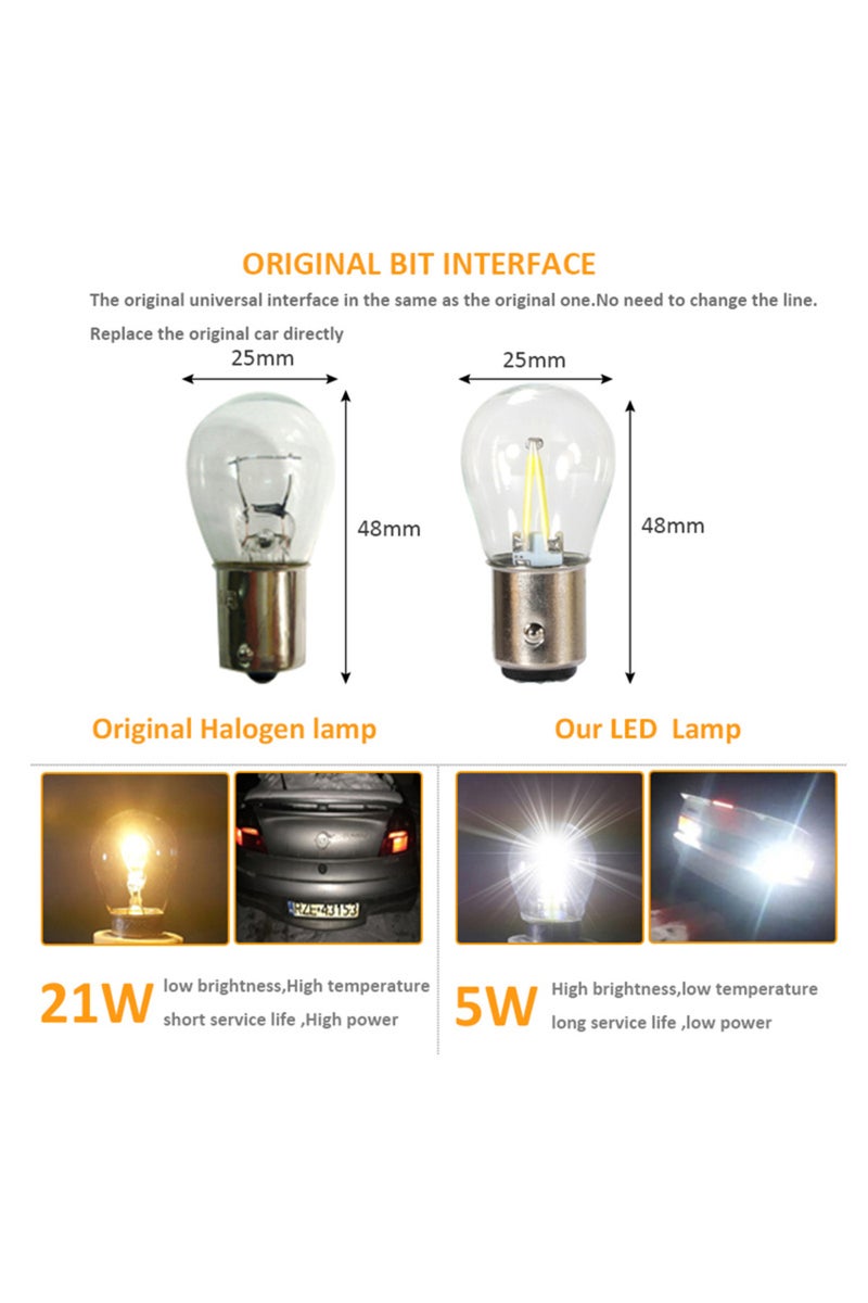 erorex 6000K 1157 BAY15D white 1pcs 1157 BAY15D led brake Lights bulb super bright p21/5w led car bulbs aut - Image 4