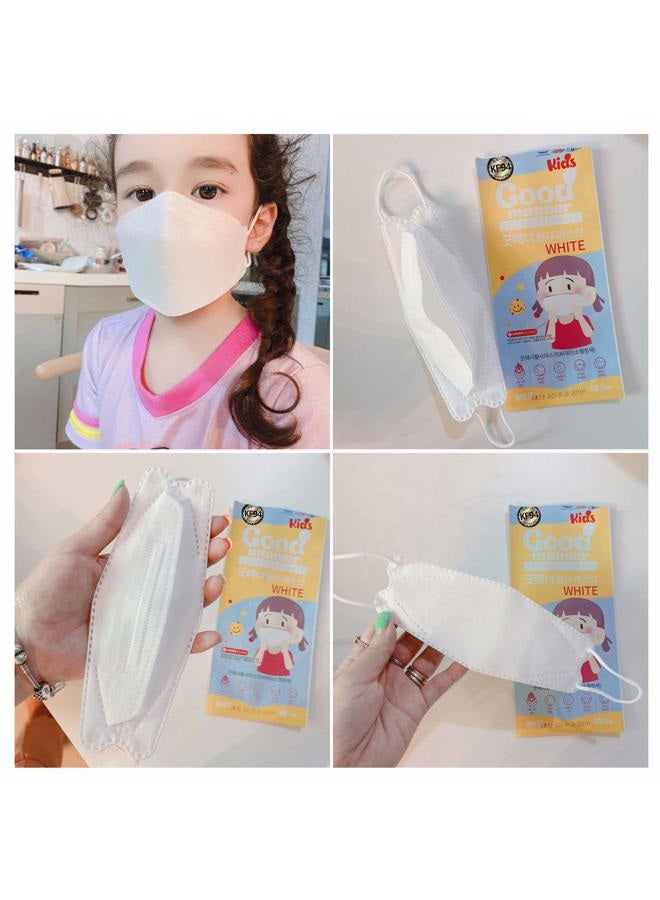 THEPURI KF94 Kids Disposable Face Mask, White 10 Pack, Breathable Mask with Soft Ear Band for 4Y-12Y Boys and Girls - Good Manner - Image 4