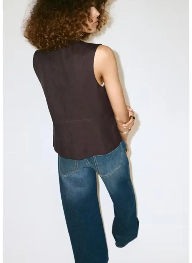 مانجو Lyocell Buttoned Gilet