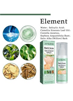 Jaysuing Back Acne Treatment Spray, 2% Salicylic Acid Spray, Body Acne Treatment with Herbal Formula, Body Acne Spray, Tea Tree Oil Spray, Acne Treatment For Teens, Back Acne 120ml  - Image 4