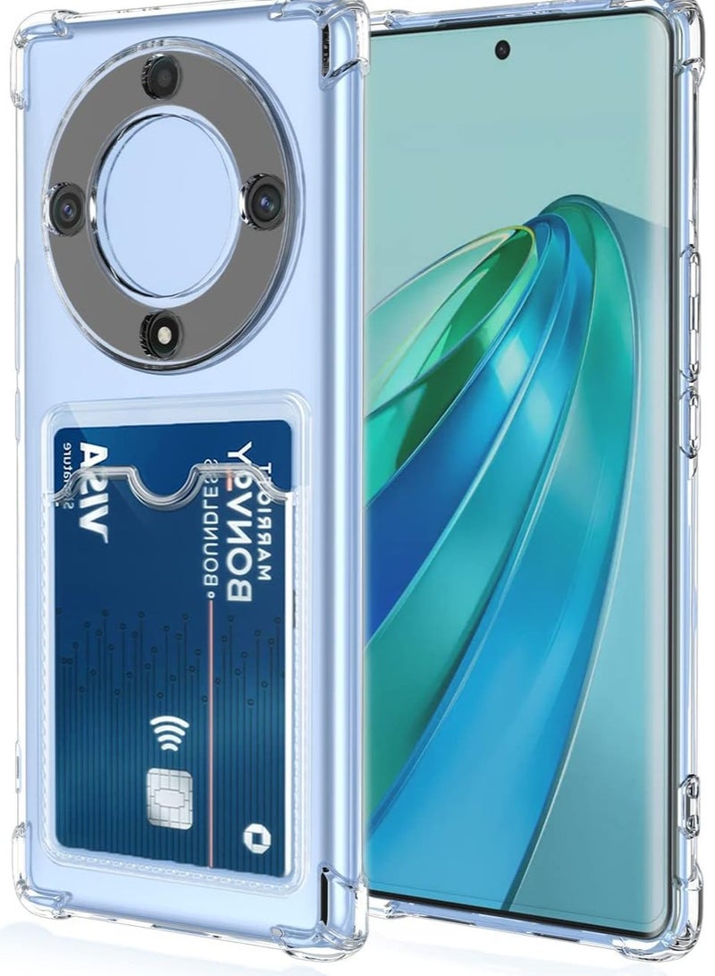 ten.tech TenTech Transparent cover with shockproof corners with card holder - card holder - heat-resistant polyurethane card holder for Honor X9A - transparent 