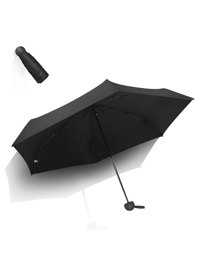 Mini Folding Compact Umbrella with Case, 8 Ribs Windproof Anti-UV Auto Open & Close Compact Umbrella, Travel Umbrella for Women and Girls, Black - Image 1