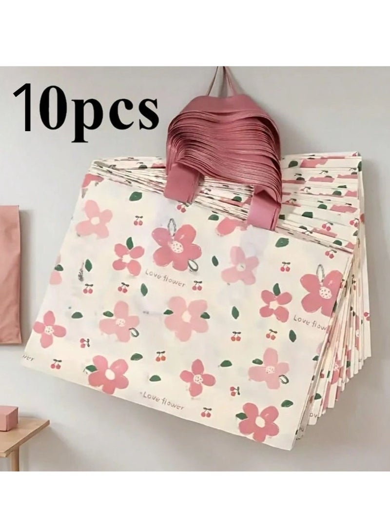 اكياس توزيعات هدايا بتصميم زهور مزودة بمقابض مريحة لسهولة الحمل مناسب لتوزيعات هدايا الاعياد الميلاد ، المولود الجديد وجميع المناسبات 10  اكياس - Image 1