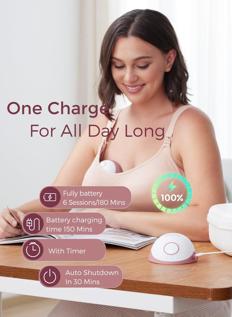 Momcozy Breast Pump Hands-Free Mobile Style M6, DoubleFit Flange More Fit & Discreet with 3 Modes & 9 Levels, 24mm - Image 2