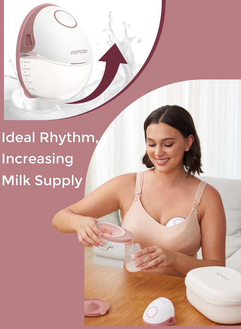 Momcozy Breast Pump Hands-Free Mobile Style M6, DoubleFit Flange More Fit & Discreet with 3 Modes & 9 Levels, 24mm - Image 4