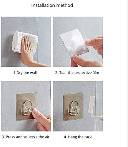 Urdhvamurti Urdhvamurti Self Adhesive Plastic Bottle Storage Holder Hanger Bathroom Shower with Sticker Wall Mounted Stand Hanging Hook Shelves Multicolour Set of 2 Hook Bottle Not Included - Image 3