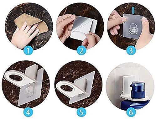 Urdhvamurti Urdhvamurti Self Adhesive Plastic Bottle Storage Holder Hanger Bathroom Shower with Sticker Wall Mounted Stand Hanging Hook Shelves Multicolour Set of 2 Hook Bottle Not Included - Image 4