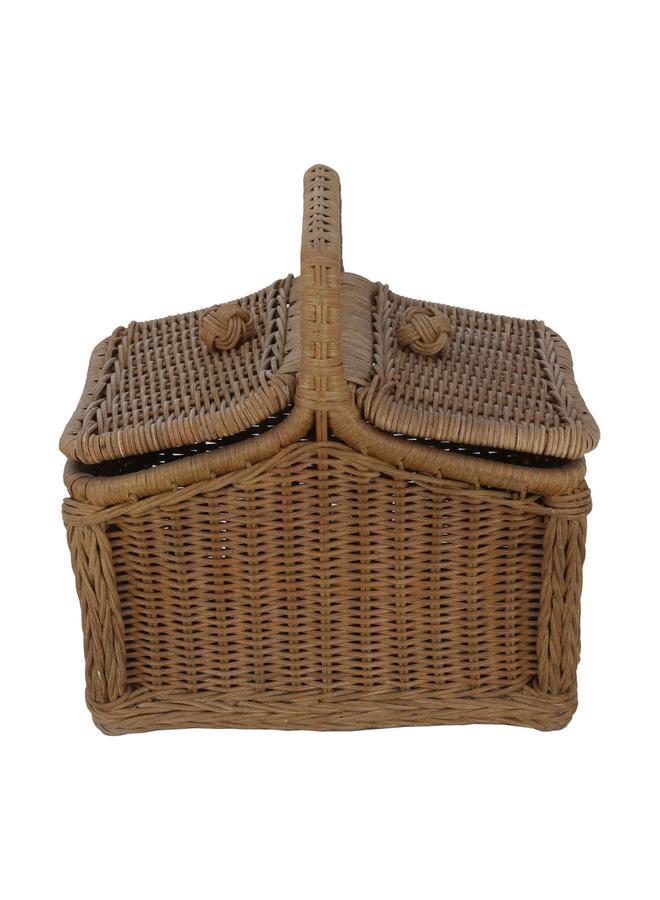 Alsaif Rectangular Wicker Serving Basket With Lid 30 - Image 1