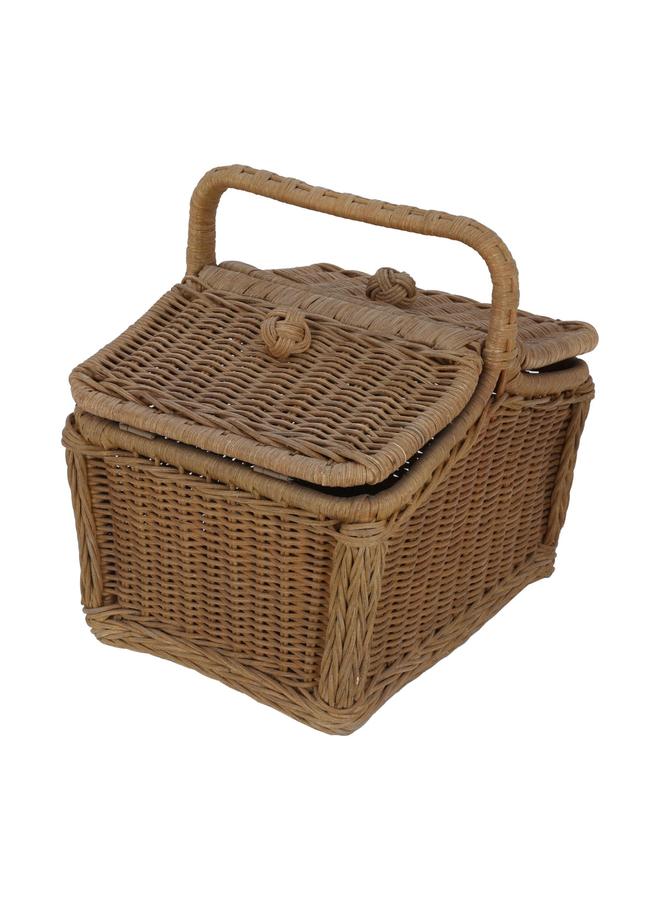 Alsaif Rectangular Wicker Serving Basket With Lid 30 - Image 2