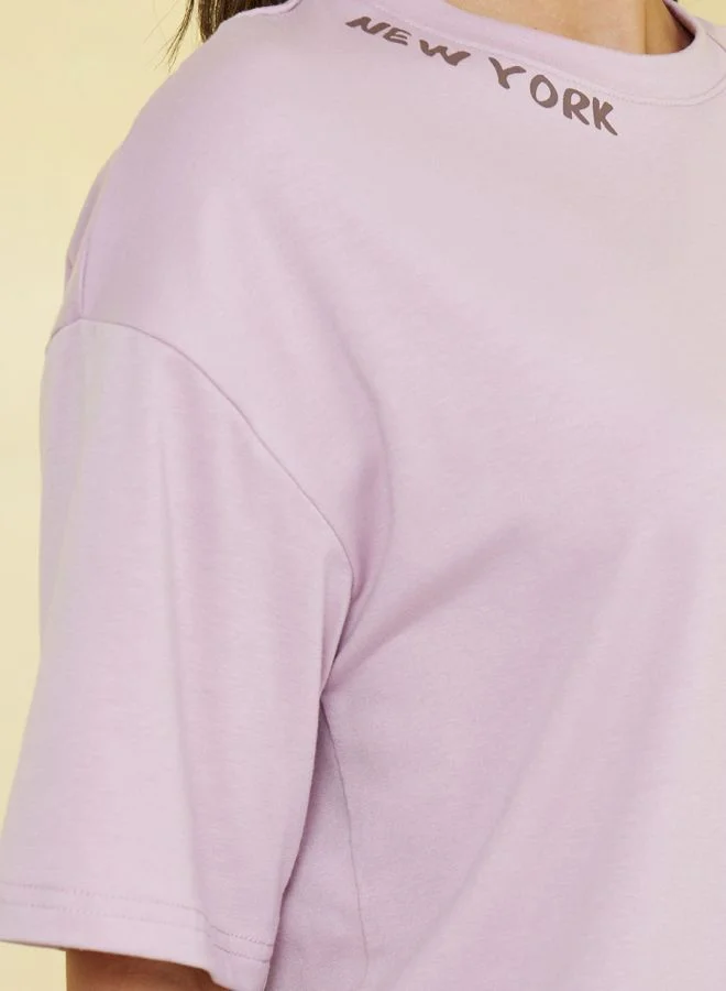 Styli Oversized Flap Pocket Sleeves Longline T-Shirt