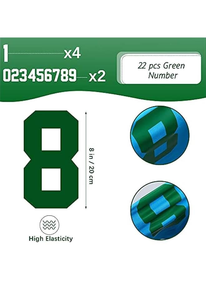 Arabest 22 Pieces Iron on Numbers T Shirt Heat Transfer Numbers 0 to 9 Jersey Numbers Soft Iron on Numbers for Team Uniform Sports T Shirt Football Basketball Baseball (Green,8 Inch)  - Image 3