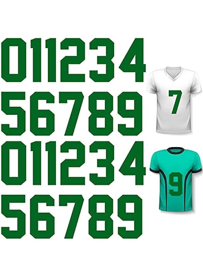 Arabest 22 Pieces Iron on Numbers T Shirt Heat Transfer Numbers 0 to 9 Jersey Numbers Soft Iron on Numbers for Team Uniform Sports T Shirt Football Basketball Baseball (Green,8 Inch)  - Image 1