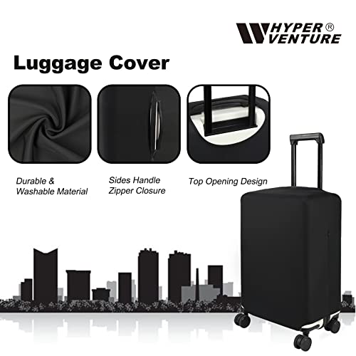 HYPER VENTURE Washable Luggage Cover - Fashion Suitcase Protector Fits 31-32 Inch Luggage (Black, XL) - Image 2