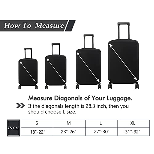 HYPER VENTURE Washable Luggage Cover - Fashion Suitcase Protector Fits 31-32 Inch Luggage (Black, XL) - Image 5