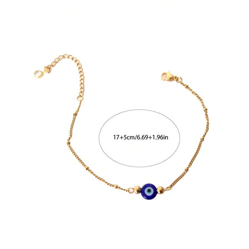1pc Blue Evil Eye Women's Delicate Bracelet - Image 3