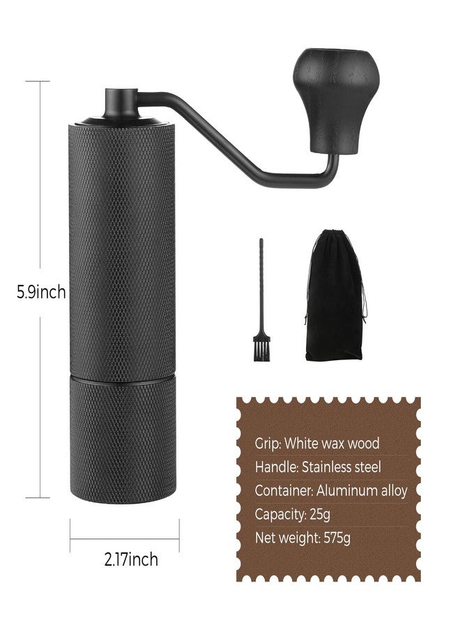 Warmthmaster Manual Coffee Grinder CNC Stainless Steel 7 Star Conical Burr Coffee Grinder Hand with12 gears Adjustable Coarseness For Espresso, Drip Coffee, French Press Capacity 25g Portable Coffee Bean Grinder - Image 5