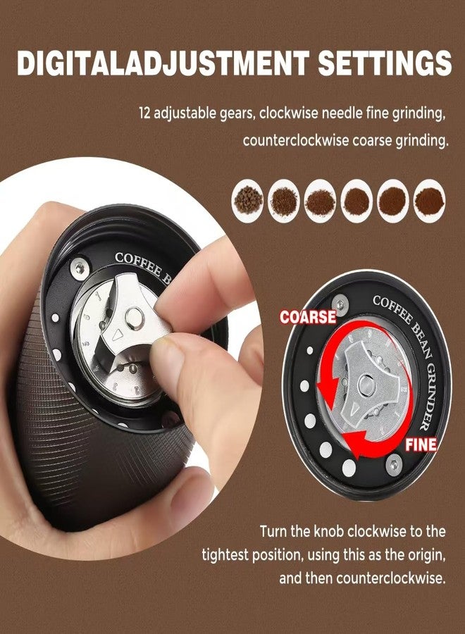 Warmthmaster Manual Coffee Grinder CNC Stainless Steel 7 Star Conical Burr Coffee Grinder Hand with12 gears Adjustable Coarseness For Espresso, Drip Coffee, French Press Capacity 25g Portable Coffee Bean Grinder - Image 3