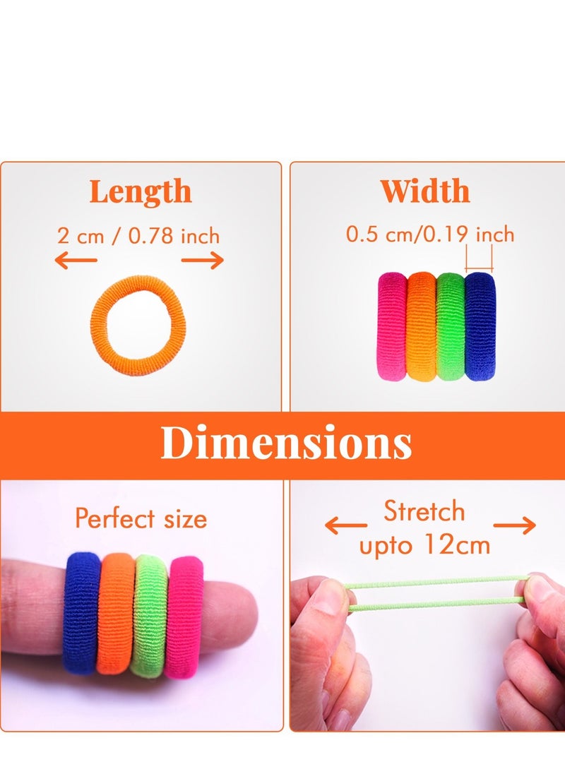 ABJ - 200 Pcs Baby Hair Ties, Cotton Toddler Hair Ties for Girls and Kids, Multicolor Small Seamless Hair Bands Elastic Ponytail Holders. - Image 1
