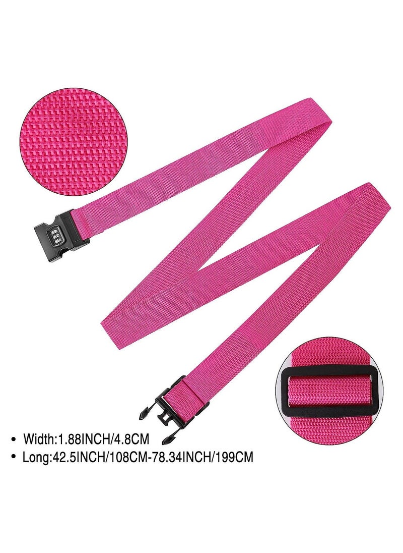 Generic 2 Pack Luggage Straps, Locking Buckle Strap Adjustable Waist Belt For Suitcase With Travel Belt Accessory (Pink)  - Image 3