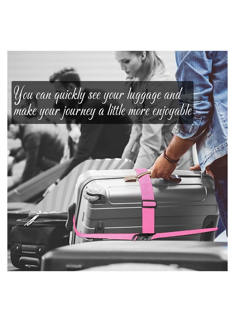 Generic 2 Pack Luggage Straps, Locking Buckle Strap Adjustable Waist Belt For Suitcase With Travel Belt Accessory (Pink)  - Image 5