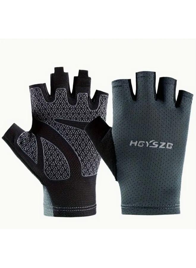 Generic 1Pair Cycling Gloves Road Bike Light Weight Padded Half Finger Gloves Breathable Anti-Slip Shock-Absorbing Sports Fitness Gloves  - Image 1