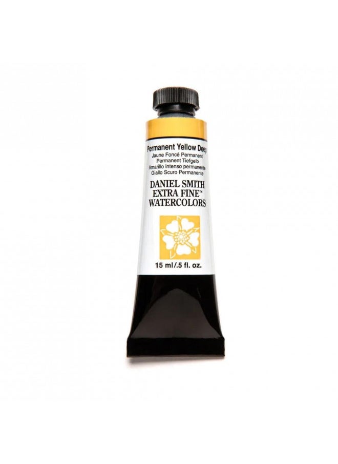 Daniel Smith DANIEL SMITH Extra Fine Watercolor Paint, 15ml Tube, Permanent Yellow Deep, 284600133, 0.5 Fl Oz (Pack of 1)  - Image 1
